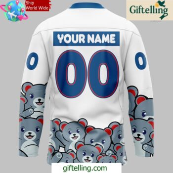 Hartford Wolf Pack Teddy Bear Edition White Hockey Jersey