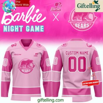 Hershey Bears Barbie Night Game 2025 Hockey Jersey
