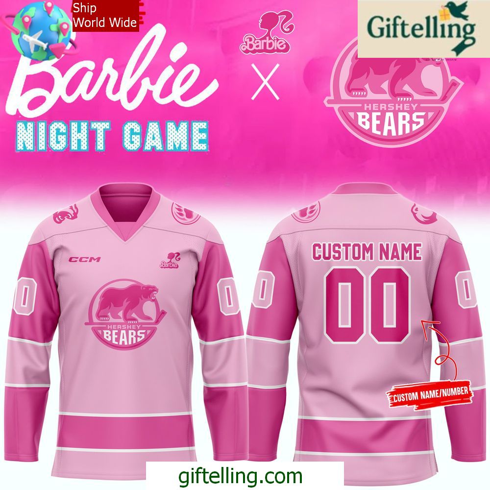 Hershey Bears Barbie Night Game 2025 Hockey Jersey