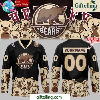 Hershey Bears Christmas Holiday Special Black Hockey Jersey