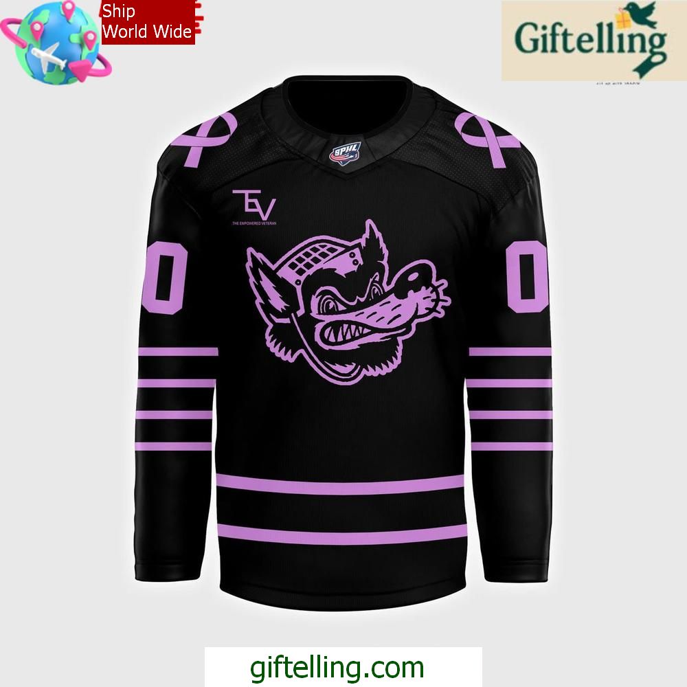 Huntsville Havoc Russel Hill Cancer Foundation Cancer Special Hockey Jersey 2 Huntsville Havoc Russel Hill Cancer Foundation Cancer Special Hockey Jersey 2