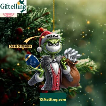 Indianapolis Colts x Jack Skellington The Grinch Christmas Acrylic Ornament