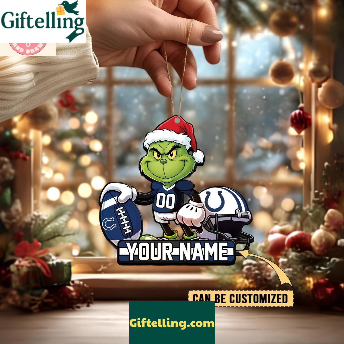 Indianapolis Colts x The Grinch Christmas Acrylic Ornament Indianapolis Colts x The Grinch Christmas Acrylic Ornament