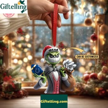 Indianapolis Colts x Jack Skellington The Grinch Christmas Acrylic Ornament