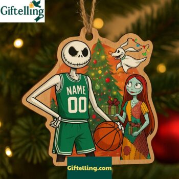 Jack Skellington Boston Celtics Basketball Christmas Ornament