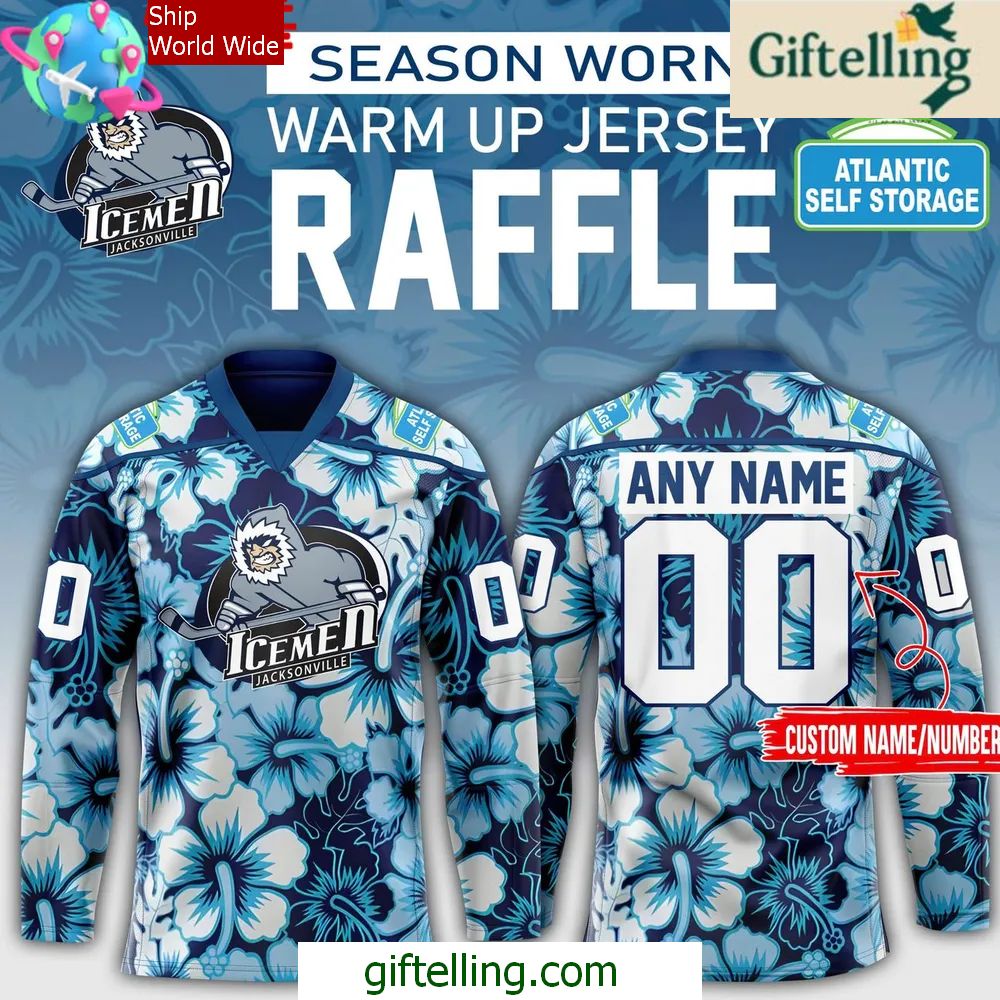 Jacksonville Icemen Season Worn Warm Up 2025 Hockey Jersey