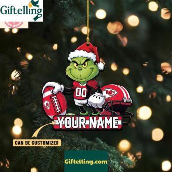 Kansas City Chiefs x The Grinch Christmas Acrylic Ornament
