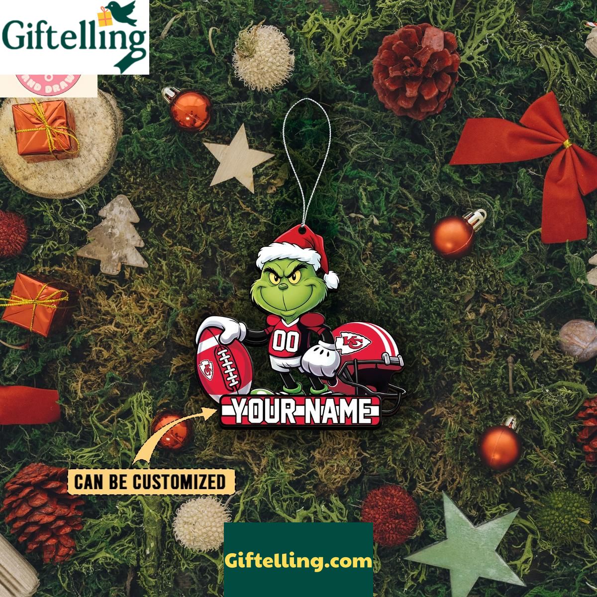 Kansas City Chiefs x The Grinch Christmas Acrylic Ornament Kansas City Chiefs x The Grinch Christmas Acrylic Ornament