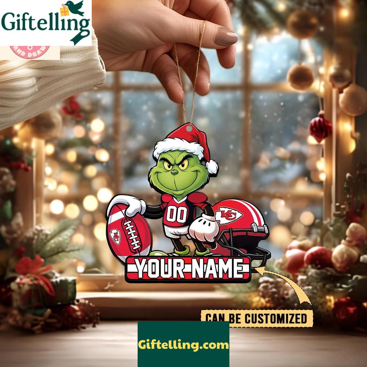 Kansas City Chiefs x The Grinch Christmas Acrylic Ornament Kansas City Chiefs x The Grinch Christmas Acrylic Ornament