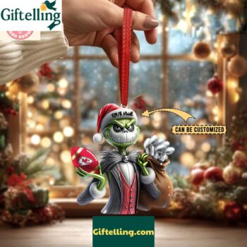 Kansas City Chiefs x Jack Skellington The Grinch Christmas Acrylic Ornament
