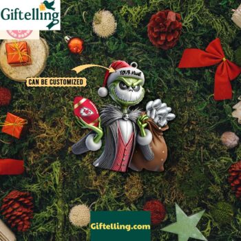 Kansas City Chiefs x Jack Skellington The Grinch Christmas Acrylic Ornament