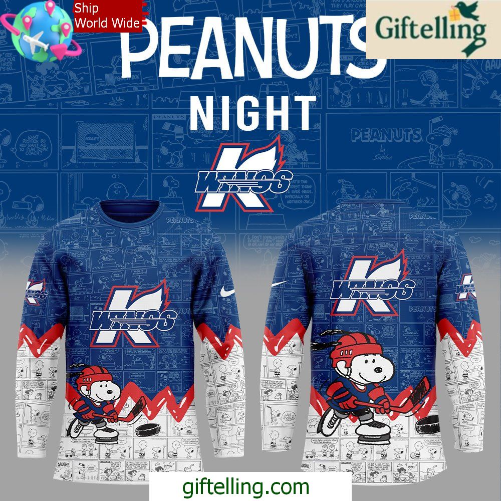 Kalamazoo Wings Anniversary of Peanuts Special Hockey Jersey