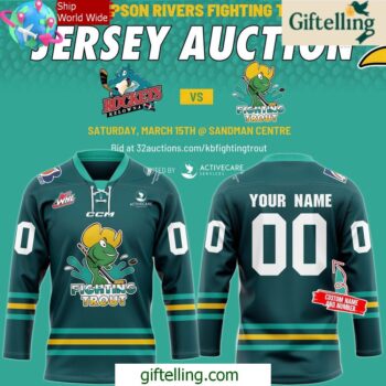 Kamloops Blazers Thompson Rivers Fighting Trout Special Hockey Jersey