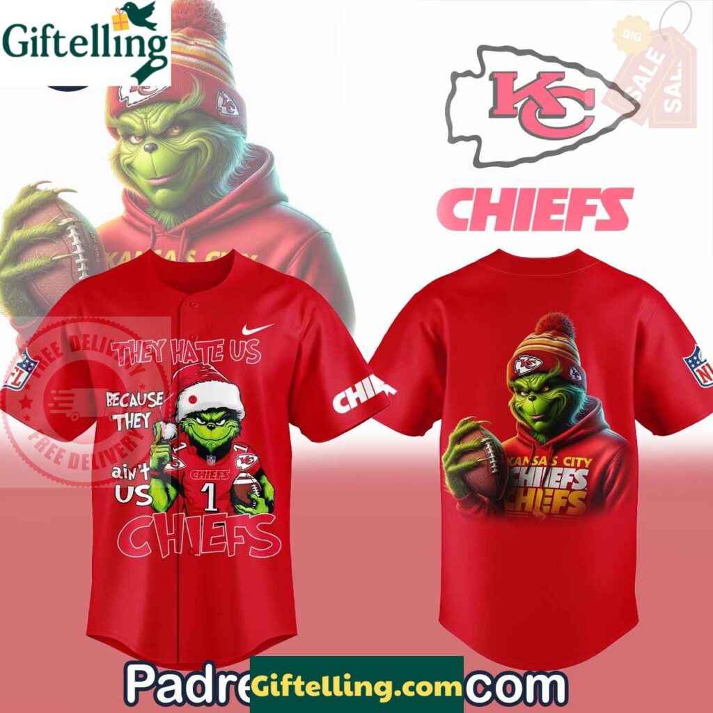 Kansas City Chief x The Grinch Christmas baseball Jersey Outfit