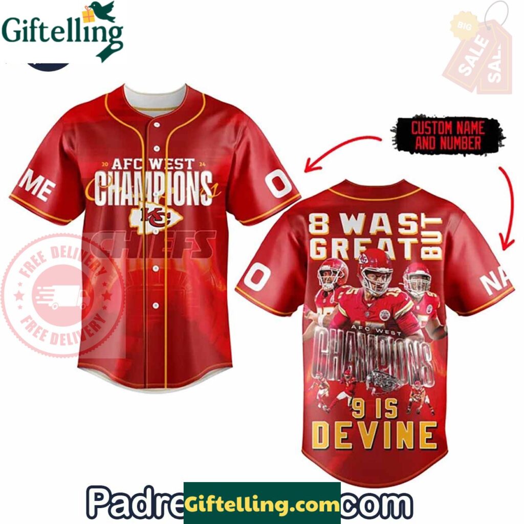 Kansas City Chiefs AFC West Champions Baseball Jersey Outfit