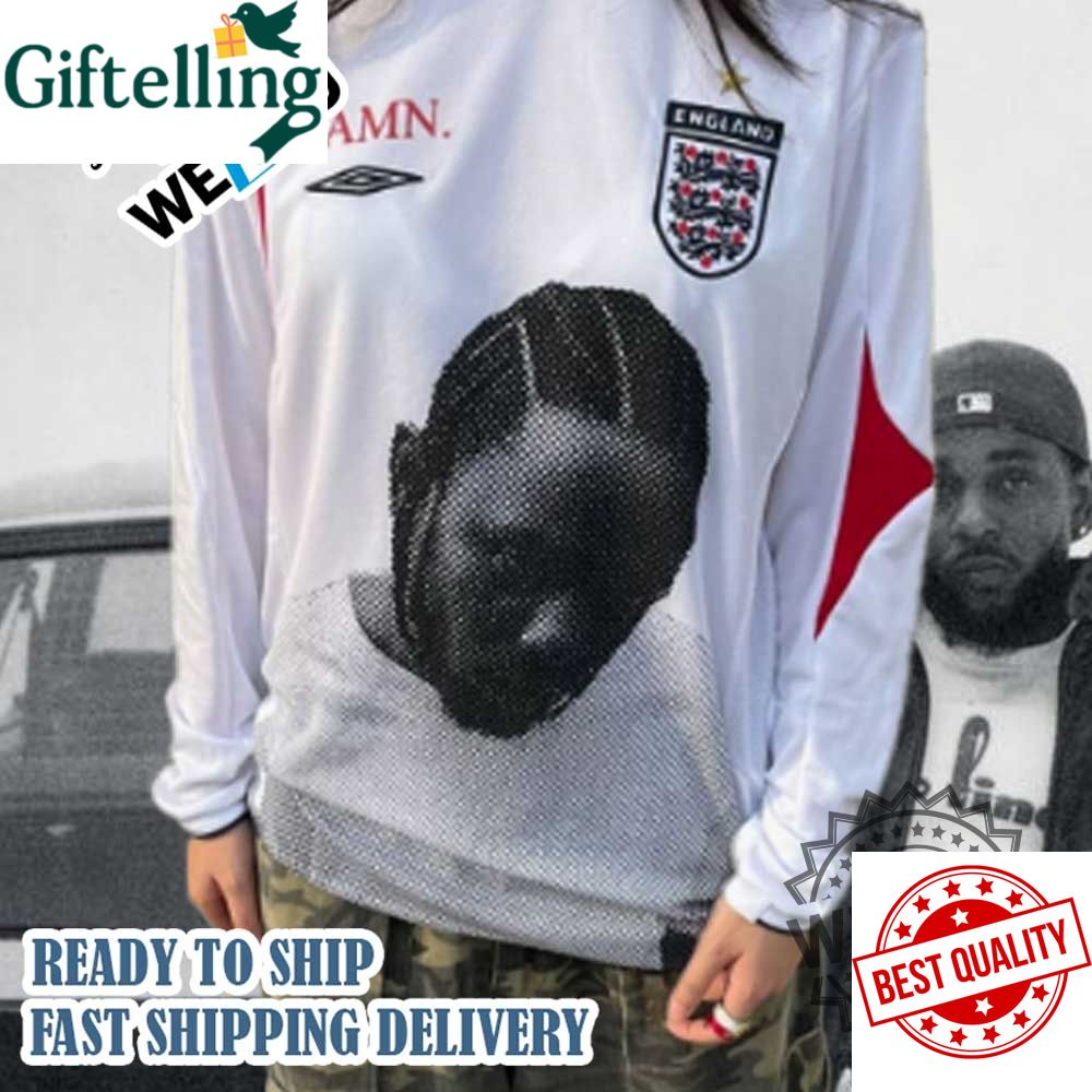 Kendrick Lamar X England Hockey Jersey Damn. Lucid Football Rap Collab Top