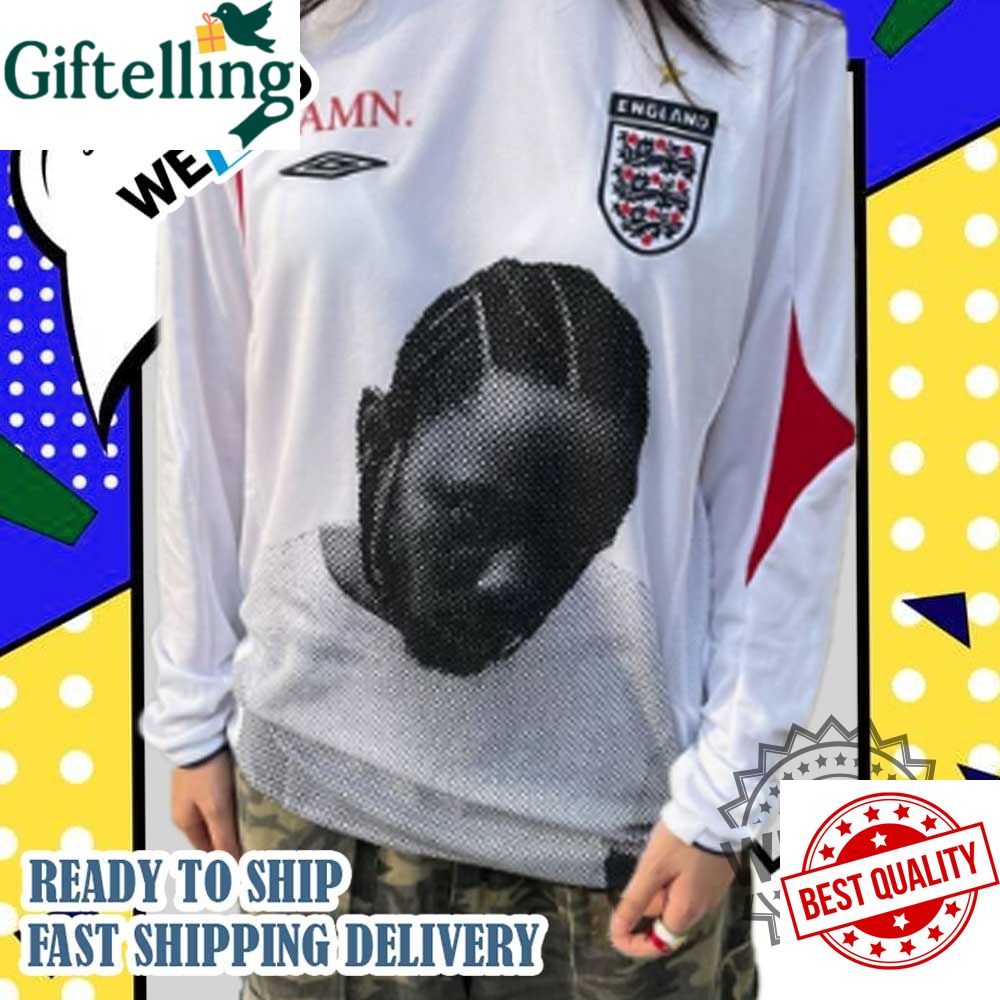 Kendrick Lamar X England Hockey Jersey Damn. Lucid Football Rap Collab Top