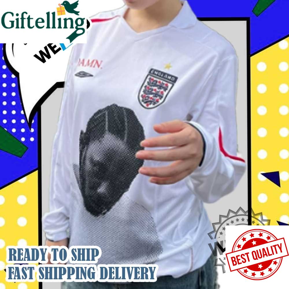 Kendrick Lamar X England Hockey Jersey Damn. Lucid Football Rap Collab Top