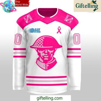 Kitchener Rangers Pink In The Rink 2024 Hockey Jersey