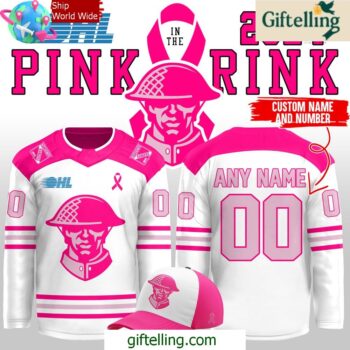Kitchener Rangers Pink In The Rink 2024 Hockey Jersey