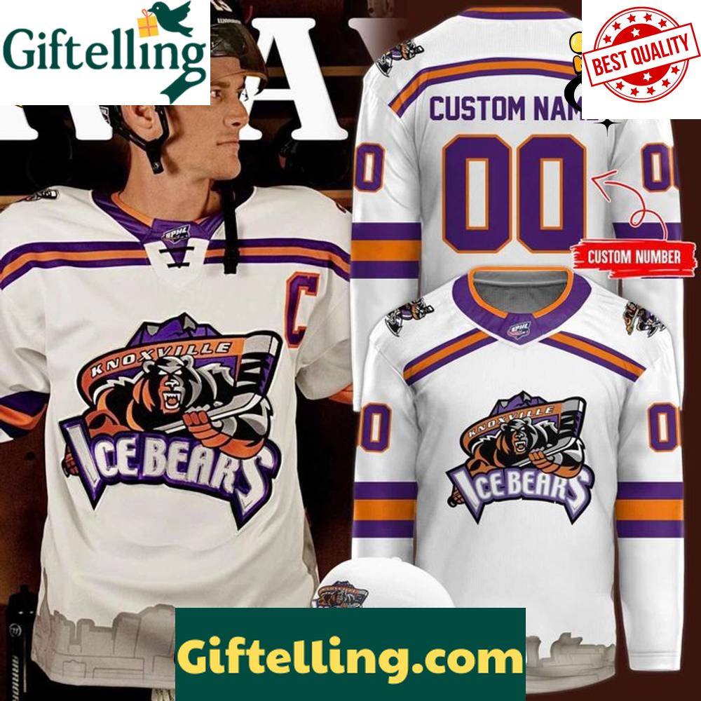 Knoxville Ice Bears Special New Season 25-26 Hockey Jersey White