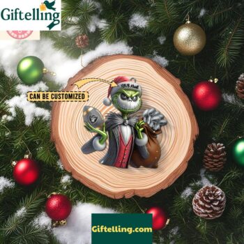 Las Vegas Raiders x Jack Skellington The Grinch Christmas Acrylic Ornament