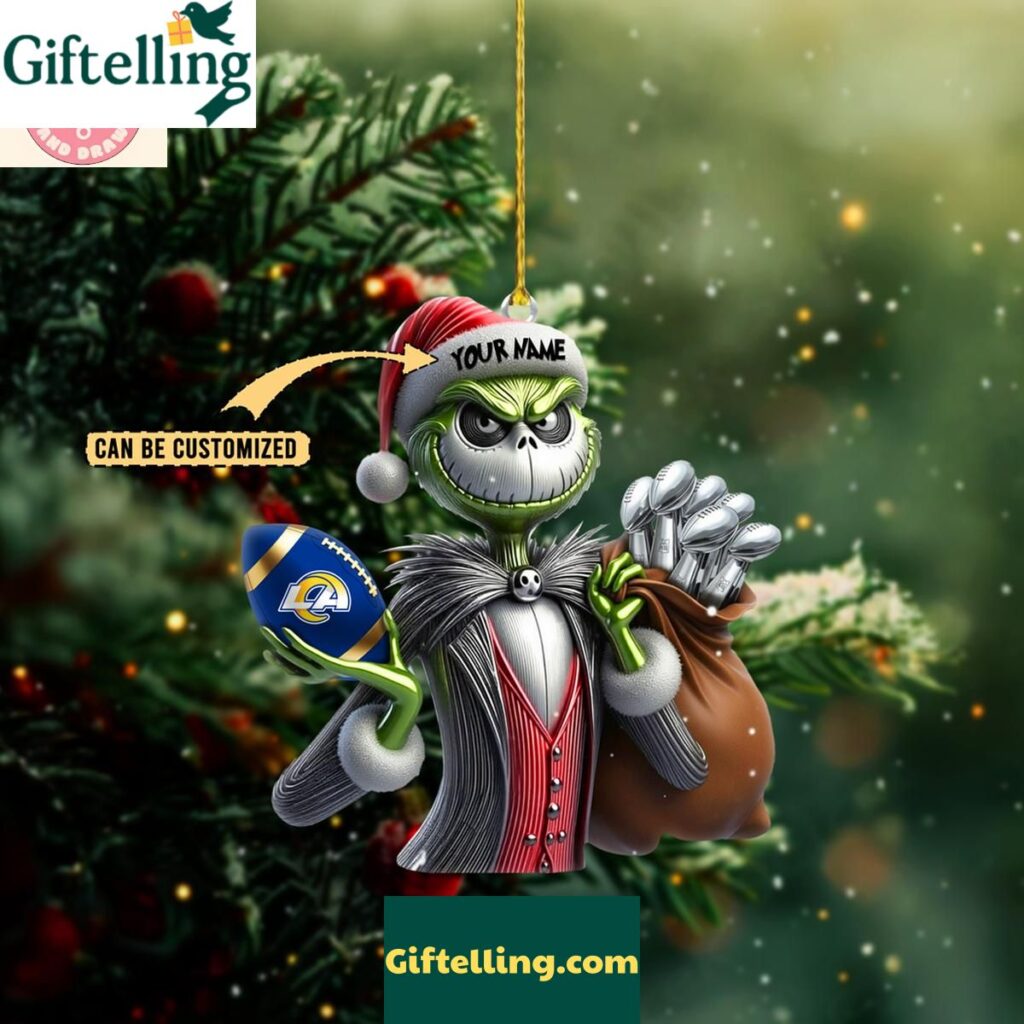 Los Angeles Rams x Jack Skellington The Grinch Christmas Acrylic Ornament
