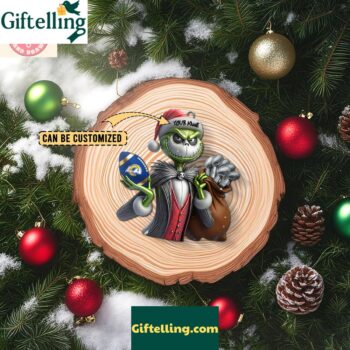 Los Angeles Rams x Jack Skellington The Grinch Christmas Acrylic Ornament