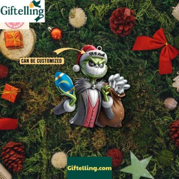 Los Angeles Chargers x Jack Skellington The Grinch Christmas Acrylic Ornament