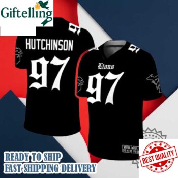 Lions Hutchinson Motor Metal 313 In My Blood Football Jersey 2025