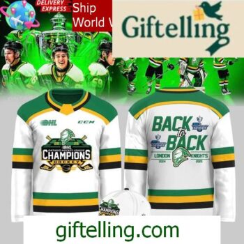 London Knights OHL Back to Back Champions 2024 2025 White Hockey Jersey