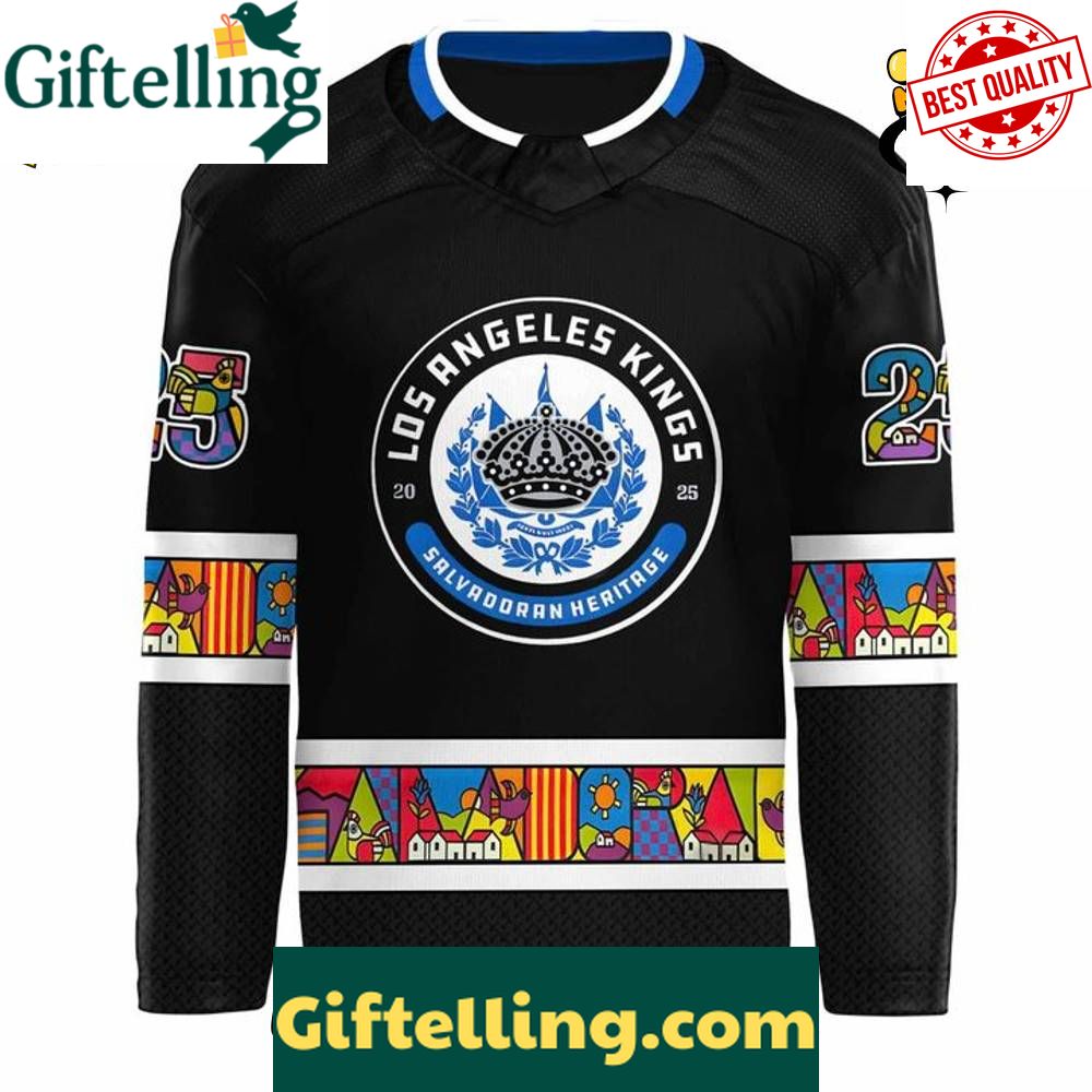 Los Angeles Kings x 2025 Salvadoran Heritage Custom Hockey Jersey