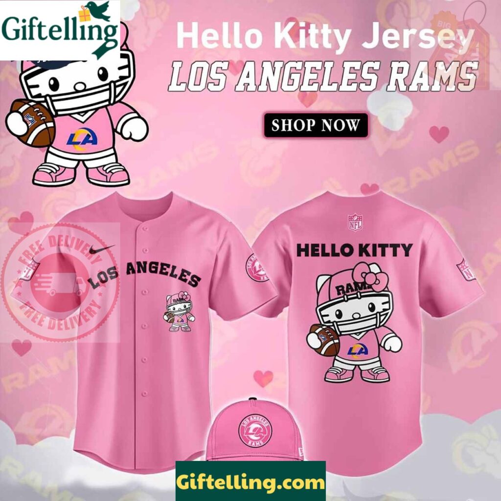 Los Angeles Ram Hello Kitty Pink NFL Baseball Jersey