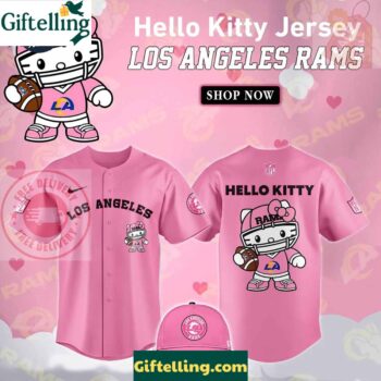 Los Angeles Ram Hello Kitty Pink NFL Baseball Jersey