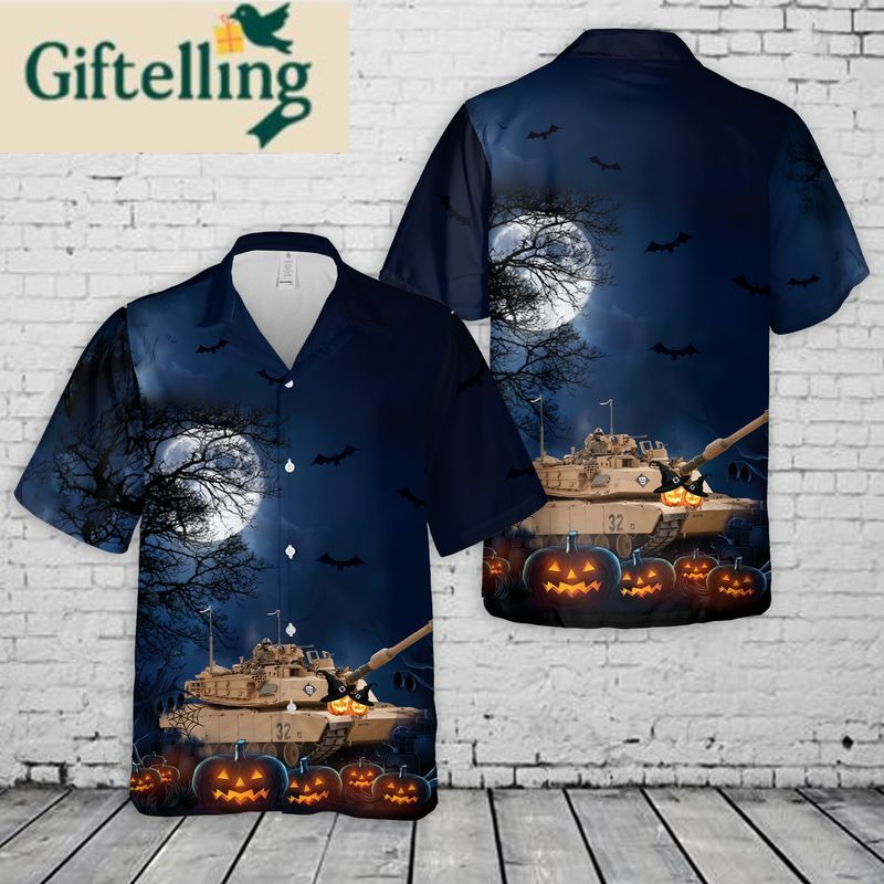 M1 Abrams Tank Halloween Hawaiian Shirt 1