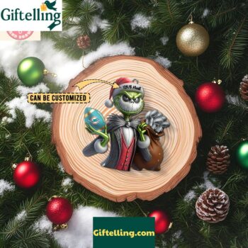 Miami Dolphins x Jack Skellington The Grinch Christmas Acrylic Ornament