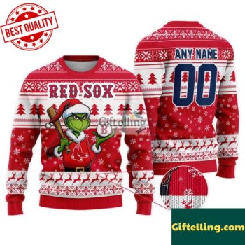 MLB Boston Red Sox Grinch Christmas Ugly Sweater