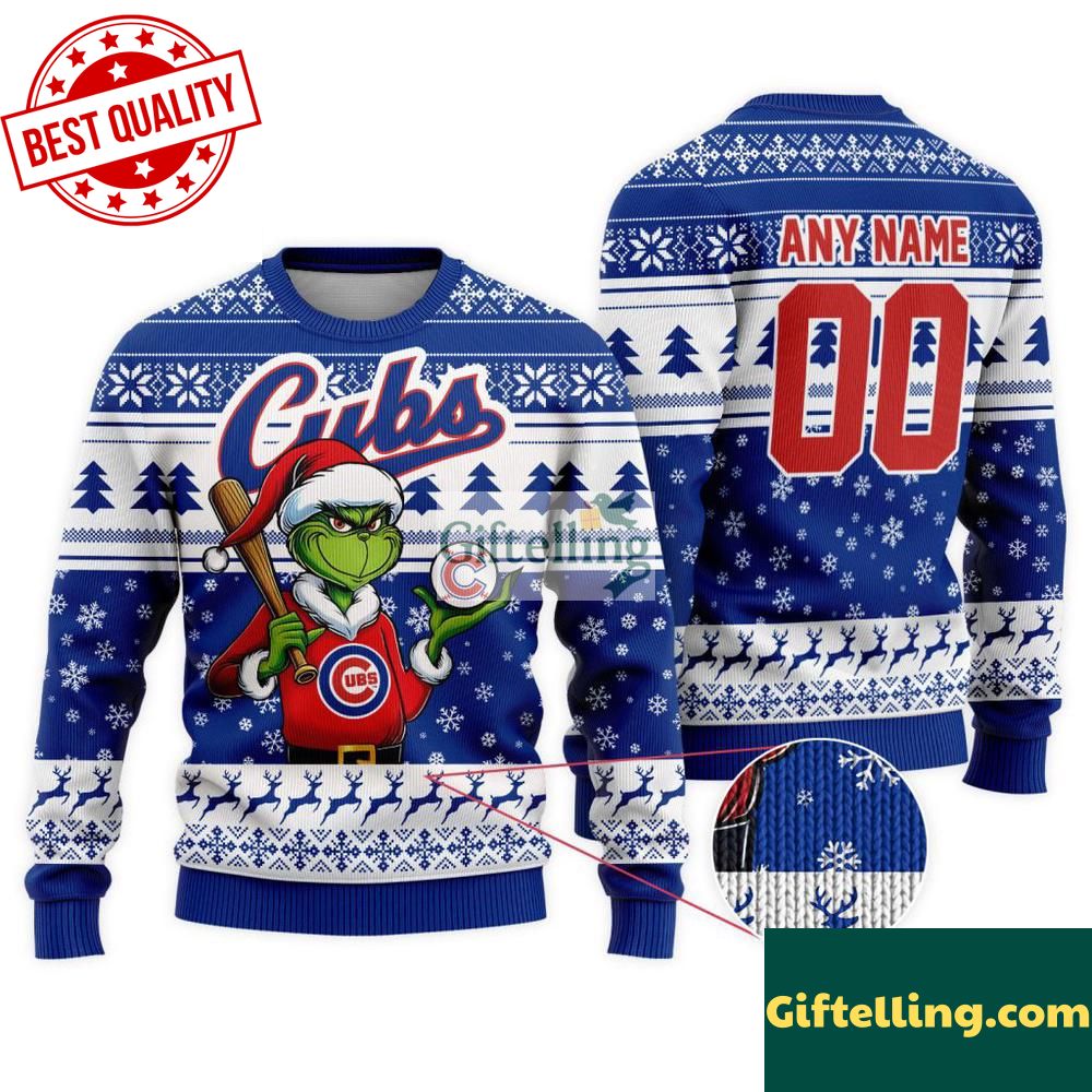 MLB Chicago Cubs Grinch Christmas Ugly Sweater