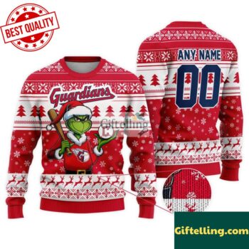 MLB Cleveland Guardians Grinch Christmas Ugly Sweater
