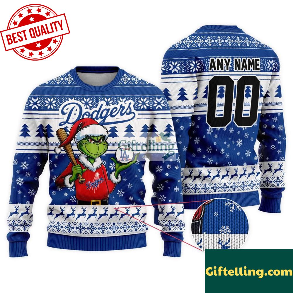 MLB Los Angeles Dodgers Grinch Christmas Ugly Sweater