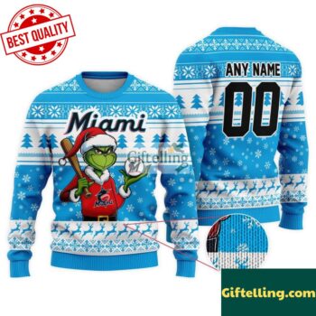 MLB Miami Marlins Grinch Christmas Ugly Sweater