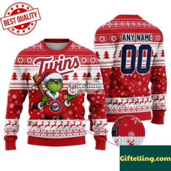 MLB Minnesota Twins Grinch Christmas Ugly Sweater