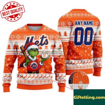 MLB New York Mets Grinch Christmas Ugly Sweater