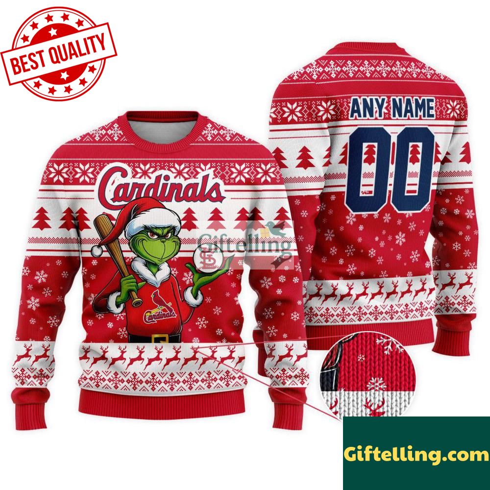MLB St. Louis Cardinals Grinch Christmas Ugly Sweater