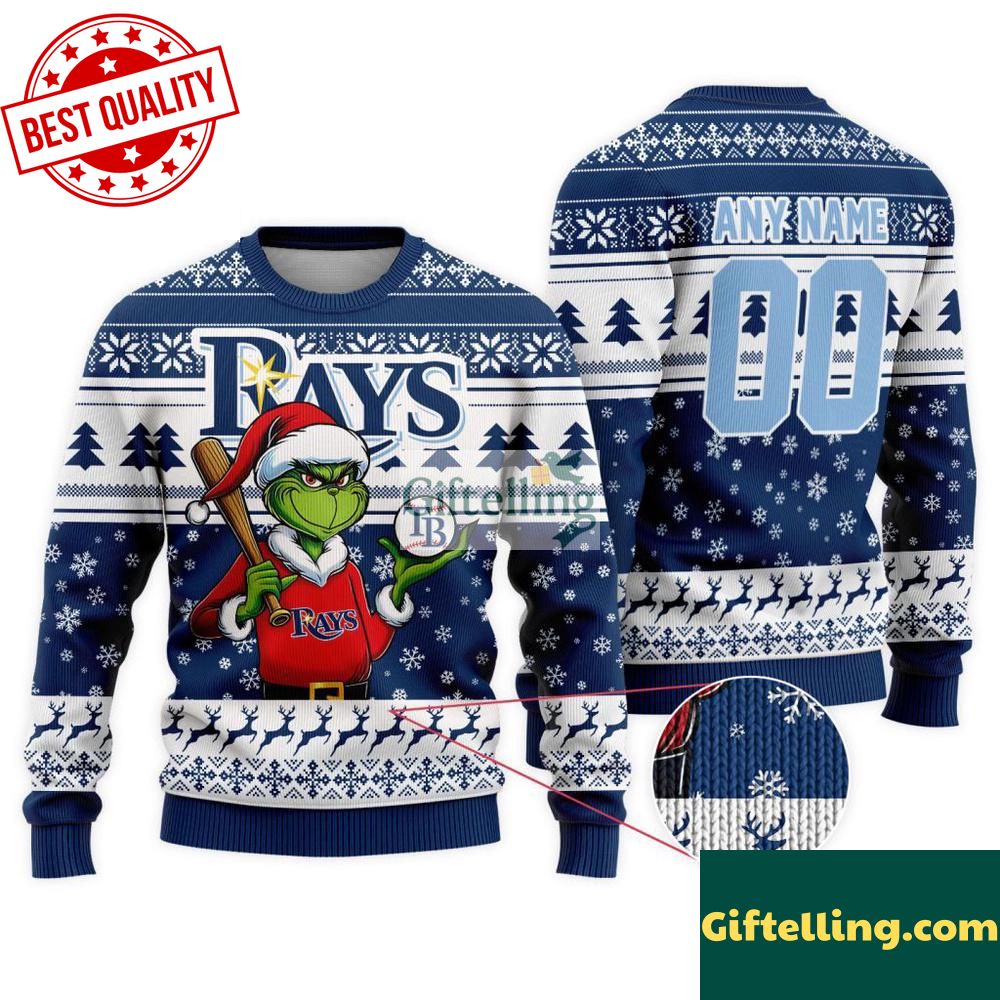 MLB Tampa Bay Rays Grinch Christmas Ugly Sweater