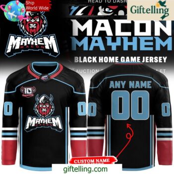 Macon Mayhem Back Home Game 2025 Hockey Jersey