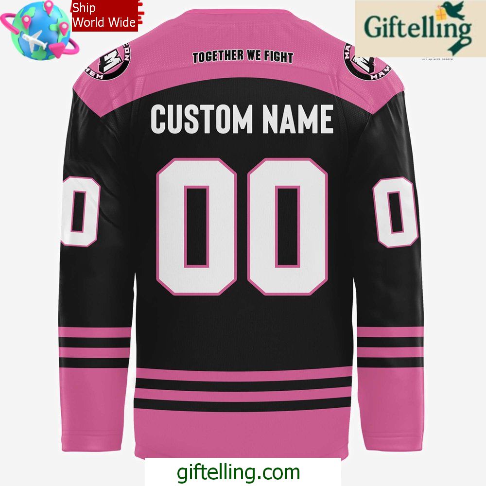 Macon Mayhem Ice Out Cancer Night 2025 Jersey Macon Mayhem Ice Out Cancer Night 2025 Jersey