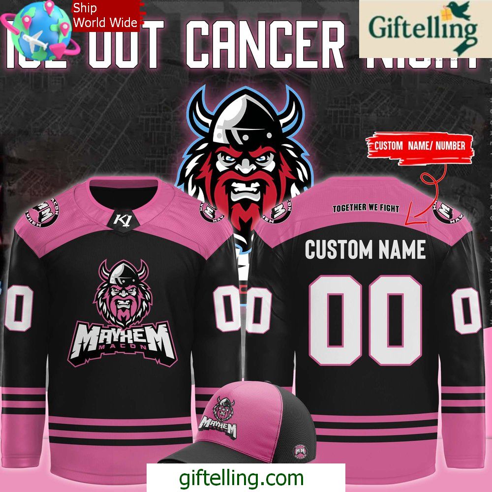 Macon Mayhem Ice Out Cancer Night 2025 Jersey