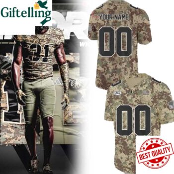 Miami Hurricanes Army Appreciation Personalized Football Jersey