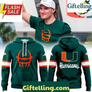 Miami Hurricanes Helmet Pregame Special Hoodie